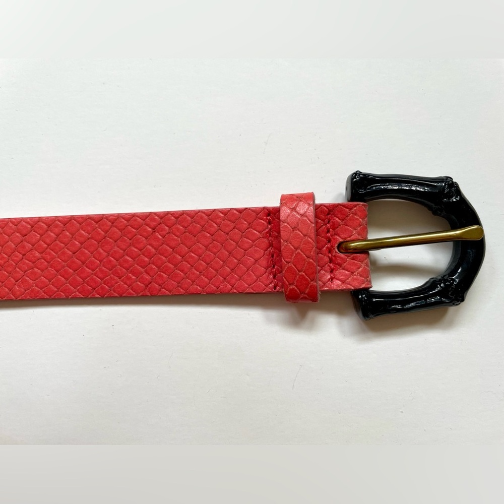 ❤️‍🔥 Barbara & Company Red Lizard-Embossed Belt – Made in Italy 🇮🇹